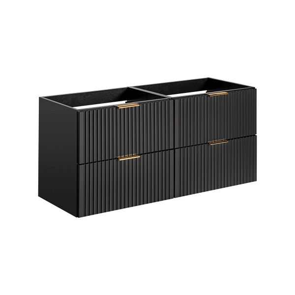 Zestaw dwie szafki wiszące z umywalką 120 cm Adel Black SET -ADB SKY 120 CM, Comad